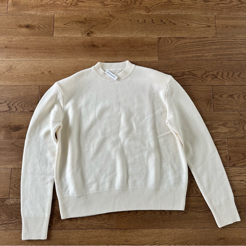 New The Frankie Shop RAFAELA PADDED KNIT SWEATER WOOL CASHMERE IVORY S - Picture 7 of 15